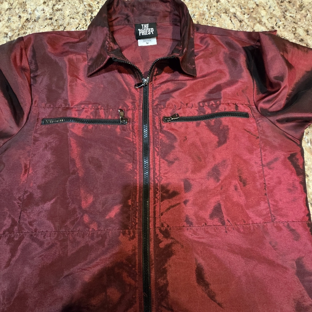 The Ragged Priest Metallic Red Collared Shirt - Picture 10 of 10